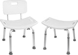 Vaunn Tool-Free Assembly Adjustable Shower Chair Spa Bathtub Seat Bench with Removable Back