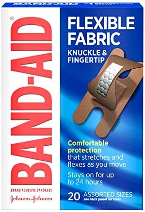 BAND-AID Brand Flexible Fabric Bandages Knuckle & Fingertip, 20 Count (Pack of 2)