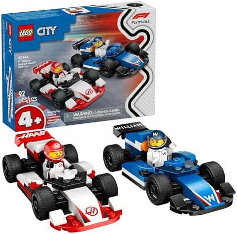 LEGO City F1 Williams Racing & Haas F1 Race Car Toys - Car Building Toy Set for Kids, Boys and Girls, Ages 4+ - F1 Preschool Toy for Fans - Gift Idea for Birthdays - 60464