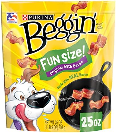 Purina Beggin' With Real Meat Dog Treats, Fun Size Original With Bacon Flavor - 25 oz. Pouch