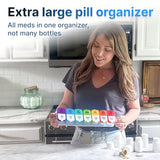 Extra Large Weekly Pill Organizer - XL Daily Pill Box - 7 Day Am Pm Jumbo Pill Case/Container for Supplements Big Pill Holder Twice A Day Oversized Daily Medicine Organizer for Vitamins