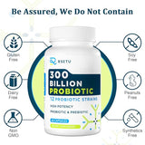 Probiotics for Women Men: 300 Billion CFU Probiotic High Potency + 12 Strains Organic Probiotics with Prebiotics, Daily Probiotic Supplement for Digestive, Gut, Immune and Bloating Health, 60 Capsules