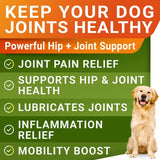 Glucosamine Treats for Dogs - Joint Supplement w/Omega-3 Fish Oil - Chondroitin, MSM - Advanced Mobility Chews - Joint Pain Relief - Hip & Joint Care - Bacon Flavor - 120 Ct - Made in USA