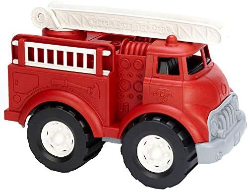Green Toys Fire Truck - BPA , Phthalates Free Imaginative Play Toy for Improving Fine , Gross Motor Skills. for Kids,Red
