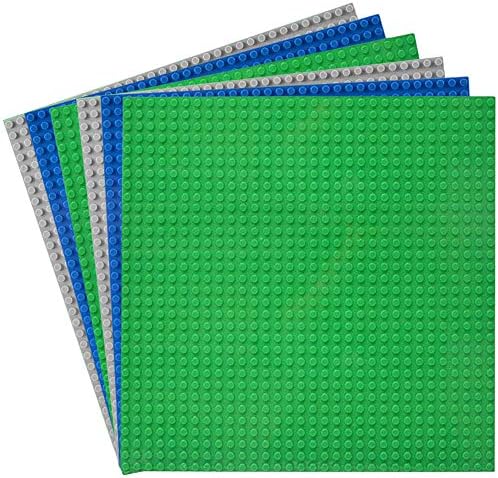 6 Pack Classic Baseplates Building Base Plates for Building Bricks 100% Compatible with Major Brands-Baseplates 10" x 10", (Multicolor)