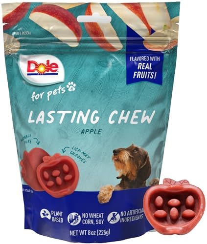 Dole Apple Flavor Dog Treats, Small Breed, 8oz, 10ct | Real Fruit, No Wheat, Corn, Soy, Artificial Flavors, Colors, or Preservatives