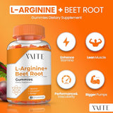 L Arginine Supplement Beet Root Gummies - Double Strength, Energy Boost, Circulation Support and Stamina, Organic Chewable Beets Supplements for Men and Women, Vegan Gummy, Non-GMO, Sugar-Free