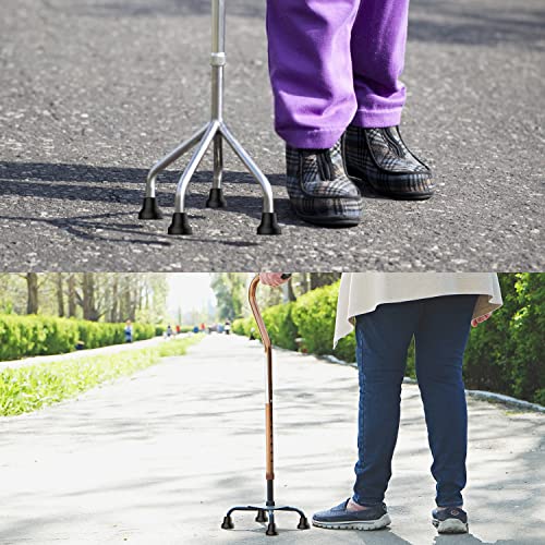 supregear Quad Cane Tips (4-Pack) - Heavy Duty Rubber 1/2 inch Cane Tip - Non-Slip Extreme Grip Cane Replacement Foot - Accessories for Walking and Standing Stick for Women, Men, Seniors, Elderly