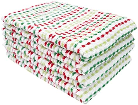 Ritz Pebble Bar Mop, Holiday Red-Green, 4 Towel Set