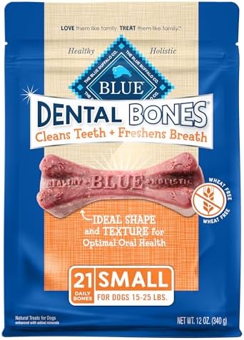 Blue Buffalo Dental Bones Small Natural Dental Chew Dog Treats Bag Value Pack