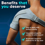 ZENKEYZ Shoulder Brace for Men & Women, Size rage XS-3XL, Torn Rotator Cuff, Tendonitis, Dislocation, Pain, Neoprene Shoulder Compression Sleeve Wrap (Black, Small/medium)