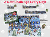 Christmas Cheer Jigsaw Puzzle Advent Calendar 1000 Pieces by Vermont Christmas Company - 24 Puzzle Sections to Complete - Count Down to Christmas Each Day in December