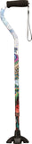 NOVA Sugarcane, Walking Cane with All Terrain Rubber Quad Tip Base and Carrying Strap, Proud Peacock Design