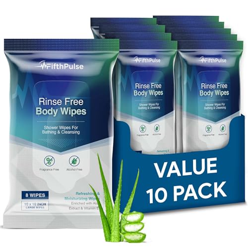 XL Adult Body Wipes for Women and Men - Pack of 80 Travel Wipes - 10x10 Large Cleansing Wipes for Camping, Gym, Travel, and More
