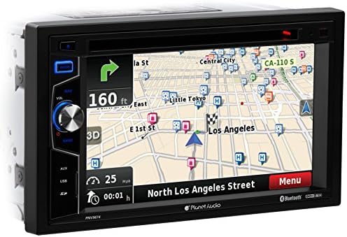 Planet Audio PNV9674 Car Stereo – Built-in GPS Navigation, Double Din, 6.2 Inch Touchscreen, Bluetooth, CD DVD Player, Radio Receiver, USB, SD
