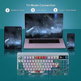 Womier Retro 75% Gaming Keyboard with OLED Display&Knob, M87 Pro Bluetooth 5.1/2.4GHz /USB-C Wireless Mechanical Keyboard with Hot-Swappable Custom Switch, Compact Gamer RGB Keyboard (Coral Sea)