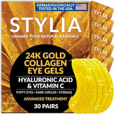 Under Eye Patches for Dark Circles and Puffy Eyes (30 Pairs), 24k Gold Eye Mask for Dark Circles and Puffiness with Vitamin C, Hyaluronic Acid, and Pearl Extract, Collagen Eye Gel Pads for Puffiness