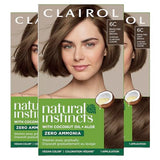 Clairol Natural Instincts Demi-Permanent Hair Dye, 6C Light Brown Hair Color, Pack of 3
