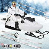 Click N' Play Action Figure Military Snowmobile 15 Piece Set, Military Action Figures and Army Toys for Boys 8-12