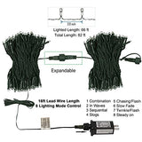 HOME LIGHTING 200 LED 66FT Christmas String Lights, St Patricks Day Fairy Lights with 8 Lighting Modes, String Mini Lights Plug in for Indoor Outdoor Tree Garden Wedding Party Decoration, Green