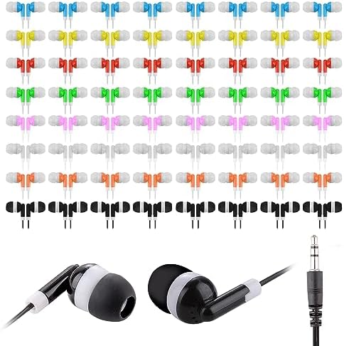 Classroom Earbuds Bulk 30 Pack for Kids Kids Headphones for Classroom Children Boys Girls Toddler Adult(8 Mixed Colors)