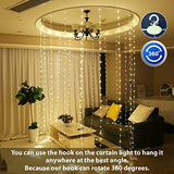 HXWEIYE 300LED Fairy Curtain Lights for Bedroom Warm White, 3mx3m 8 Modes USB Plug in Window Christmas Led String Hanging Lights with Remote for Backdrop Wedding Party Home Garden Outdoor Indoor