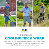 KOOLGATOR Evaporative Cooling Neck Wrap - Keep Cool in The Heat, Summer Cooling Accessories, Long Lasting, Reusable & Breathable, Available in 1, 3, or 5 Pack (Flames: Blue & Red, 3 Pack)