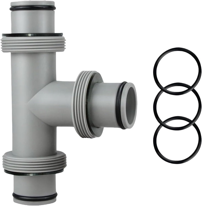 Taudang 1-1/2 inch T Tee Joint Pool Filter Pump Hose Connector 1.5" to 1.5" Replacement for Intex Swimming Pool Pumps,Pool Hose Adapter and Filter Pumps (3 interfaces)