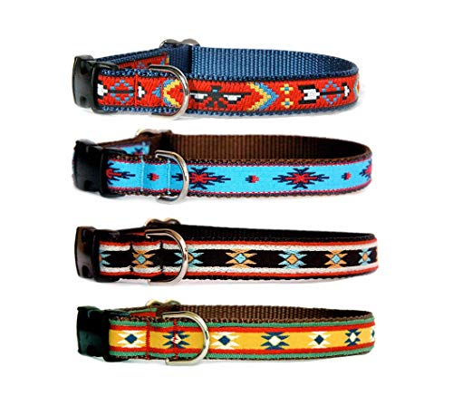 Dog collar Aztec Navajo Tribal Southwest Boho Bohemian Native American inspired. For Puppy Small dogs to large dogs Handmade in USA