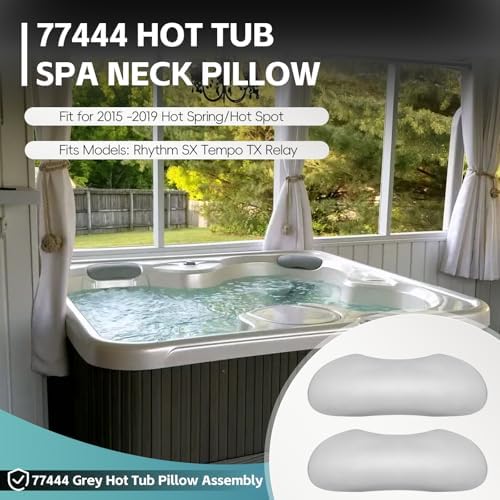 2 Pack 77444 Grey Pillow Replacement for Hot Spring/Hot Spot Watkins Hot Tub 2015-2019 Spa Model, Hot Tub Spa Head Rest Pillows Fits Hot Spot Relay Rhythm SX Tempo TX Spa Neck Pillow