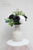 Floroom Artificial Flowers 50pcs Real Looking Black Foam Fake Roses with Stems for DIY Wedding Bouquets Centerpieces Arrangements Party Tables Home Halloween Decorations