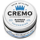 CREMO Premium Barber Grade Hair Styling Thickening Paste, High Hold, Low Shine, 4 Oz