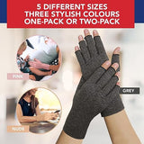 Doctor Developed Arthritis Gloves For Women & Men - Compression Fingerless Gloves - Compression Gloves For Pain Relief, Arthritic Joint Relief & Carpal Tunnel With Dr Handbook, 2 Pairs (M)