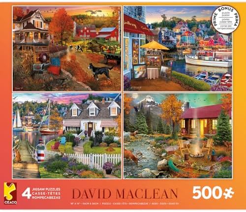Ceaco - 4 in 1 Multipack - David Maclean - (4) 500 Piece Jigsaw Puzzle