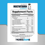 PEREGRUNE Runner Multivitamin Gummies - Daily Vitamin for Running with Vitamins A, C, D, E, and B Complex – 50% Less Sugar – Antioxidants, Recovery, Endurance, and Energy Gummy – Certified Running Sup