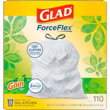 Glad ForceFlex Tall Kitchen Trash Bags, 13 Gal, Gain Original with Febreze, 110 Ct (Pack May Vary)