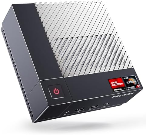 PELADN HA-3 Mini PC, AMD Ryzen 5 5500U (6C/12T up to 4.0Ghz), 16GB DDR4 3200MHz, 512GB NVME SSD, Win 11 Pro, 4K@60Hz HDMI 2.0,Dual LAN, WiFi 5, Bluetooth 4.2, Compact Desktop Computers.