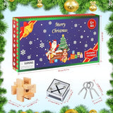 Brain Teaser Puzzle Advent Calendar 2023 for Kids, 24 Days of Christmas Countdown Calendar Gift with 3D Metal Wire and Plastic Puzzle Toys Decoration Holiday Party Favors for Adults Teens Boys Girls