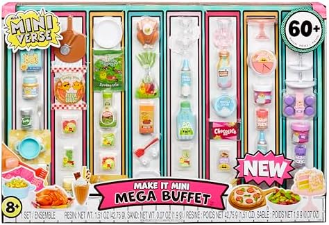 MGA's Miniverse Make It Mini Mega Buffet, Mini Collectibles, DIY, Resin Play, Replica Foods, NOT Edible, Collectors, 8+
