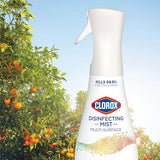 Clorox Disinfecting Mist, Lemon and Orange Blossom, Household Essentials, 1 Spray Bottle and 1 Refill, 16 Fl Oz Each