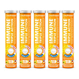 nutrazul Immune Triple Action Effervescent Tablets - Vitamin C 1000 mg, Vitamin D 400 IU, Zinc 10mg I Orange (Pack of 5X20) | Gluten Free, Sugar Free, Lactose Free & Preservative Free