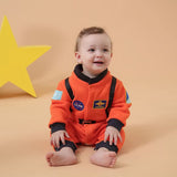 Baby Astronaut Costumes, Unisex Toddler Space Suit, Halloween Dress Up Romper Pilot Costume(Orange,2-3 Years Old)