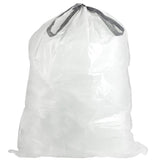 Plasticplace Custom Fit Trash Bags, Compatible with Simplehuman Code R (100 Count) White Drawstring Garbage Liners 2.6 Gallon/ 10 Liter 16.5" x 18"