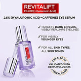 L'OREAL PARIS 2.5% Hyaluronic Acid and Caffeine Eye Serum, Revitalift Filler, Replumps, Brightens And De-Puffs Eyes – 20ml