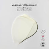 Melixir Vegan Airfit Sunscreen SPF 50, Korean Sunscreen for Face, Moisturizing Sun Cream for Sensitive Skin, Non Greasy and Unseen Sunscreen, Reef Safe, 50ml