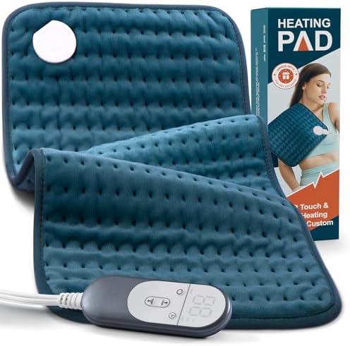 Heating Pad for Back Pain Relief, Abdomen, Cramps, Neck, Shoulder, 12x24 inches, Moist/Dry Heat, Auto-Off, Machine Washable, Christmas/Mother's Day Gift, Gifts for Women Mom Dad Daughter