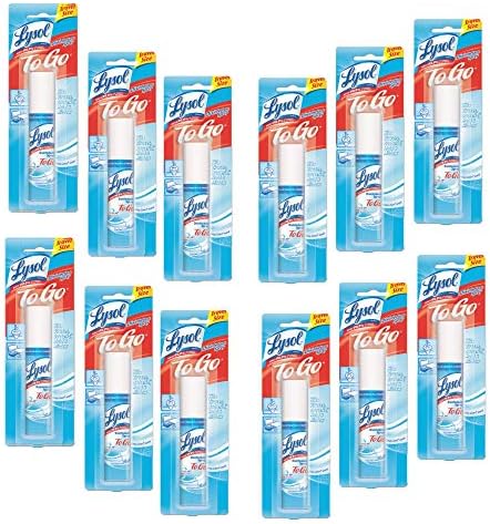 LYSOL Disinfectant Spray to Go, Crisp Linen Scent 1 oz (Pack of 12)
