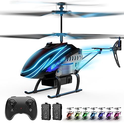RC Helicopter, Remote Control Helicopter for Kids with 30Mins Flight(2 Batteries), 7+1 LED Light Modes, Altitude Hold, RC Toys for Boys Girls