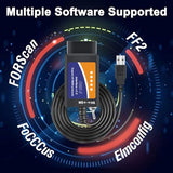 FORScan ELM327 OBD2 USB Adapter for Windows, Diagnostic Coding Tool with MS-CAN/HS-CAN Switch for Ford Lincoln Mazda Mercury Series Vehicles